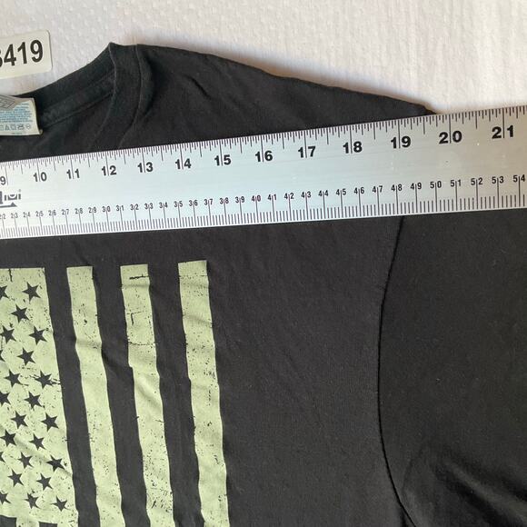 Delta Pro Weight Men’s Short Sleeve T-shirt size L, Black, American Flag - Picture 2 of 8